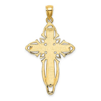 14K Polished and Textured Cross
