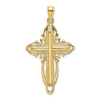 14K Polished and Textured Cross