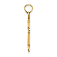 14K Polished Beveled Cut-out Cross Pendant