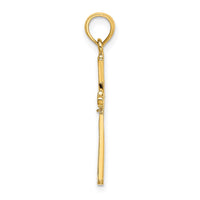 14K Polished w/ X Center Cross Charm
