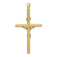 14K Textured Crucifix Charm