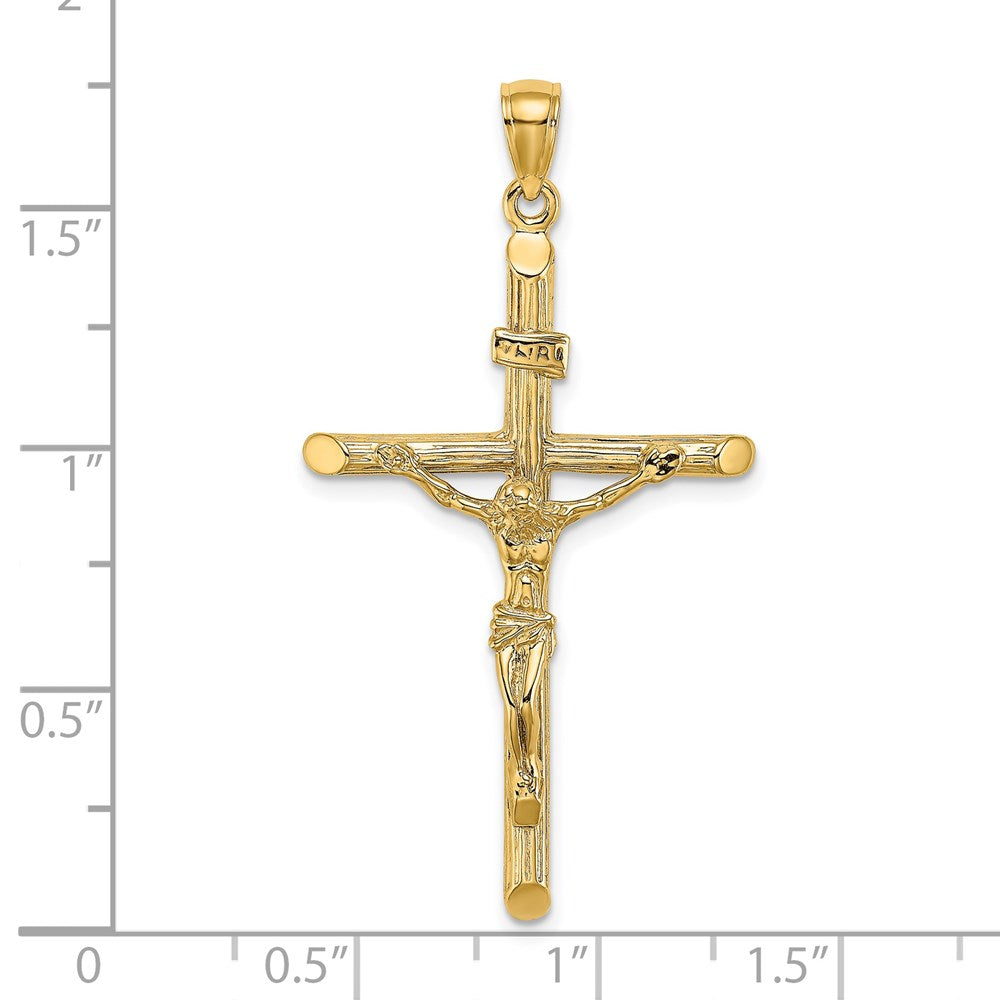 14K Textured Crucifix Charm