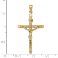 14K Textured Crucifix Charm