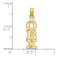 14K Polished OBX (Outer Banks) Vertical Charm