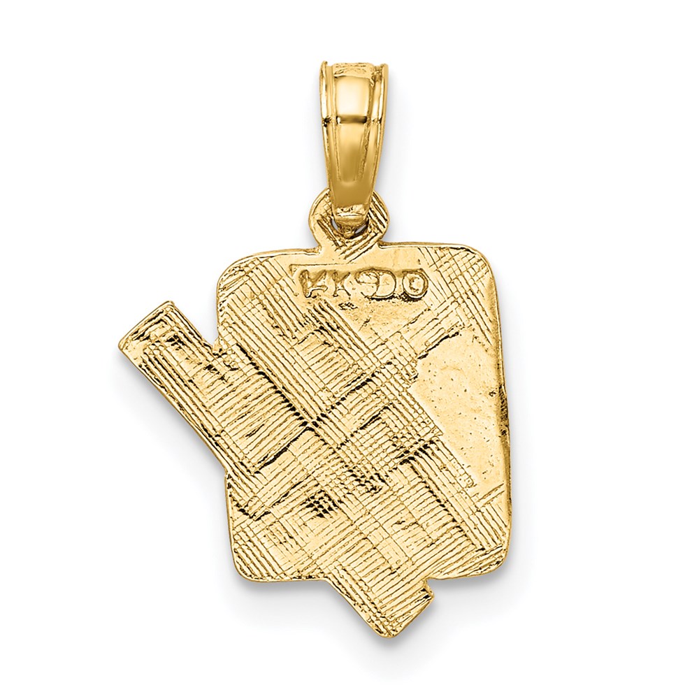 14K School Book and Ruler Charm