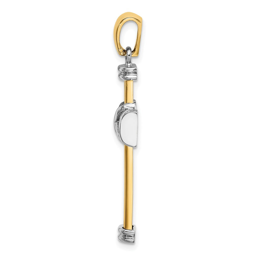 14K w/Rhodium Polished Cross Charm