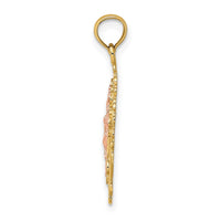 14k Two Tone w/ Lace Trim Crucifix Charm