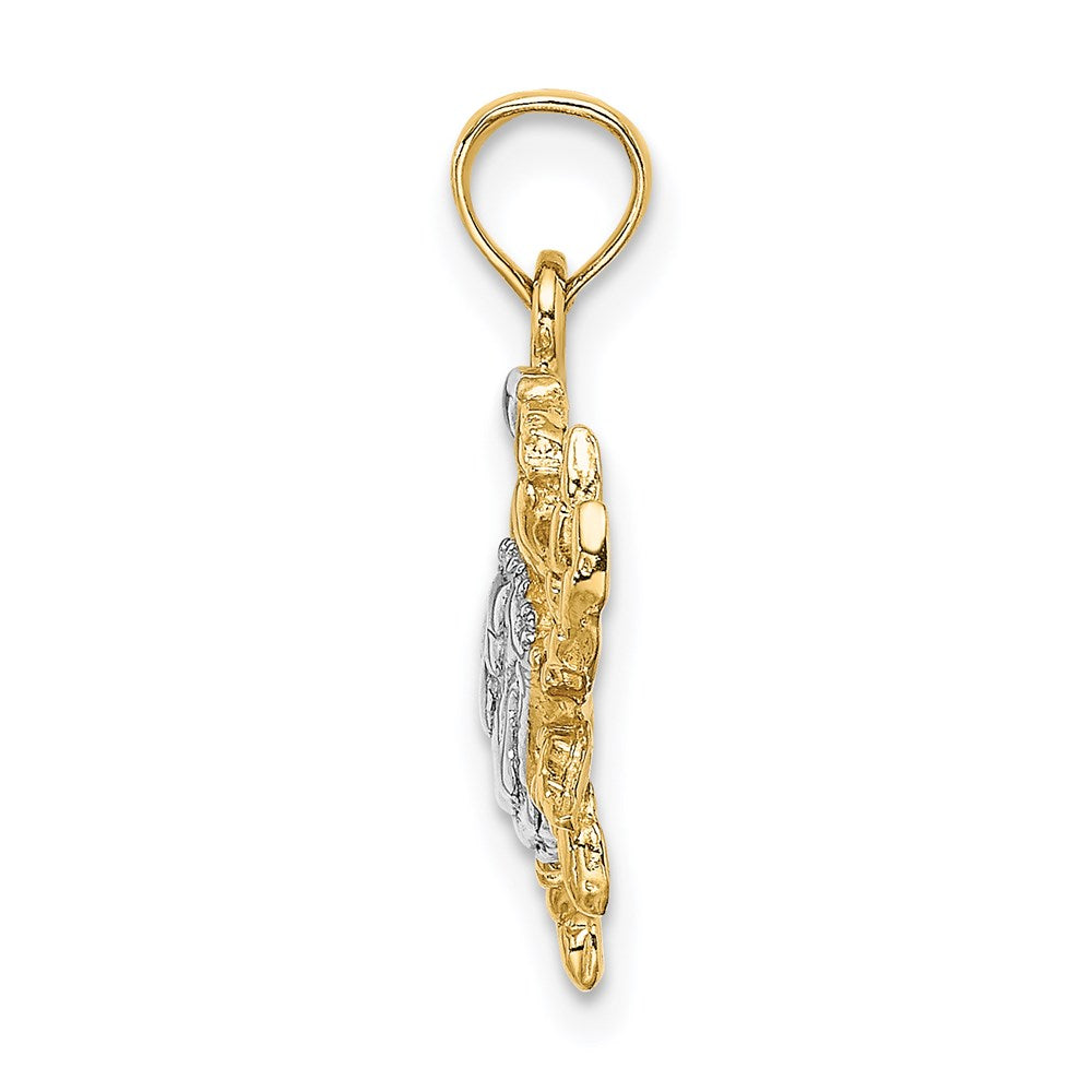 14k with White Rhodium Charm Blue Crab Charm 2