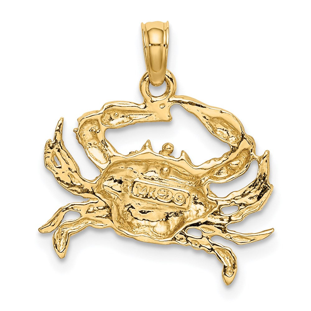 14k with White Rhodium Charm Blue Crab Charm 3