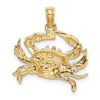 14k with White Rhodium Charm Blue Crab Charm 3
