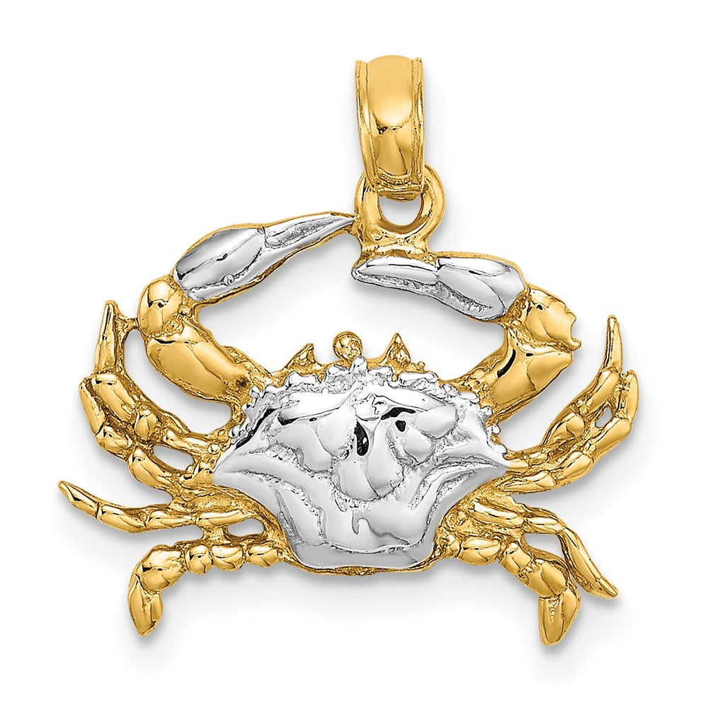 14k with White Rhodium Charm Blue Crab Charm 1