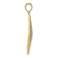 14K w/Rhodium Diamond Shape Cut-Out Filigree Charm