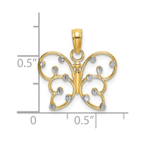 14k w/ Rhodium Butterfly Charm