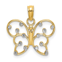 14k w/ Rhodium Butterfly Charm