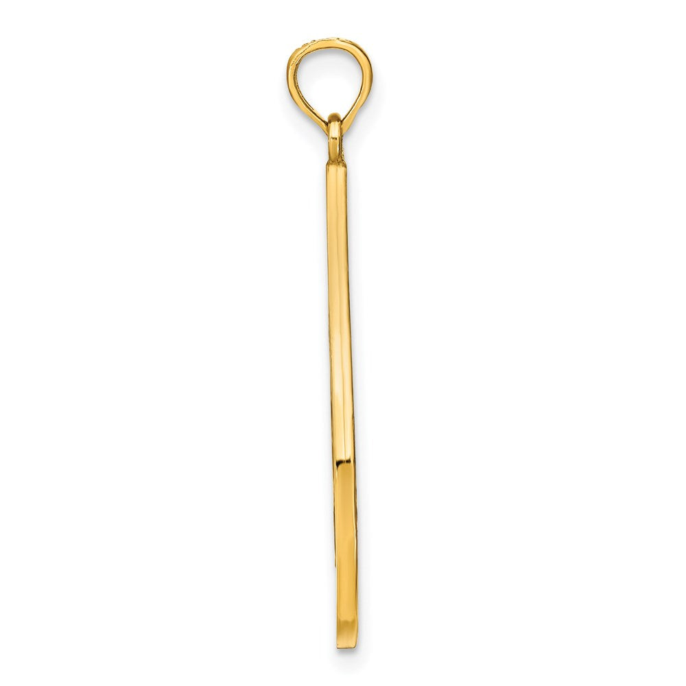 14K w/Rhodium Beaded Filigree D/C Teardrop Charm