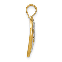 14k w/Rhodium Filigree Heart Charm