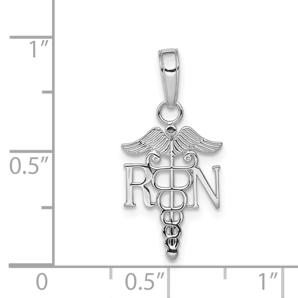 14k White Gold Polished R.N. Pendant