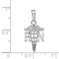 14k White Gold Polished R.N. Pendant