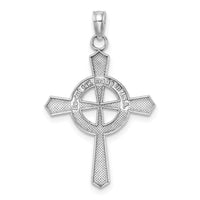 14K White Gold Beaded Celtic Cross w/ Eternity Charm