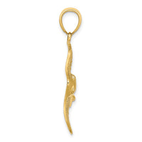 14K Polished and Cut-Out Textured Accent Stingray Charm 2