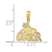 14K GAMBLER w/Cards Pendant