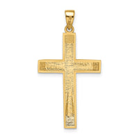 14k Satin/Polished Beveled Large Latin Cross Pendant