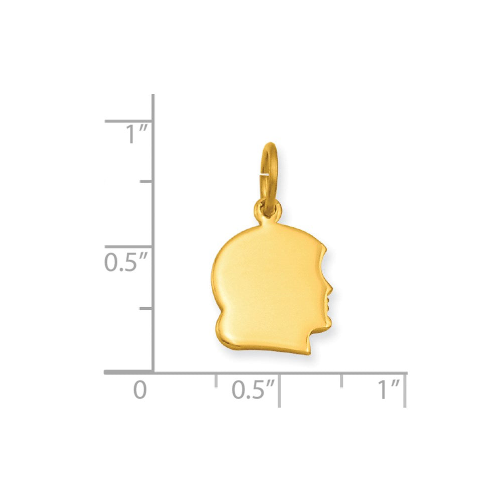 Kelly Waters Gold-plated Small Engraveable Girl Head Charm