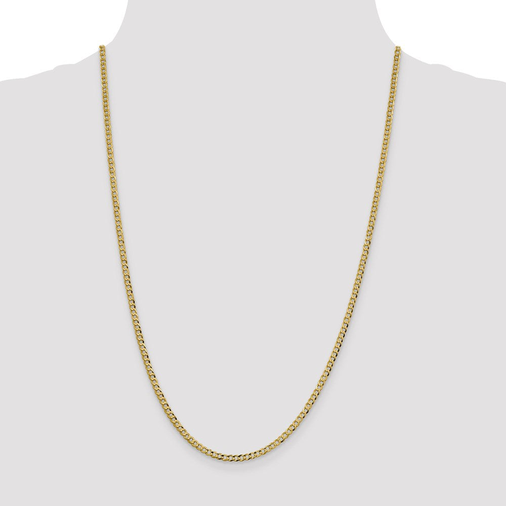 14k 3.1mm Lightweight Flat Cuban Chain