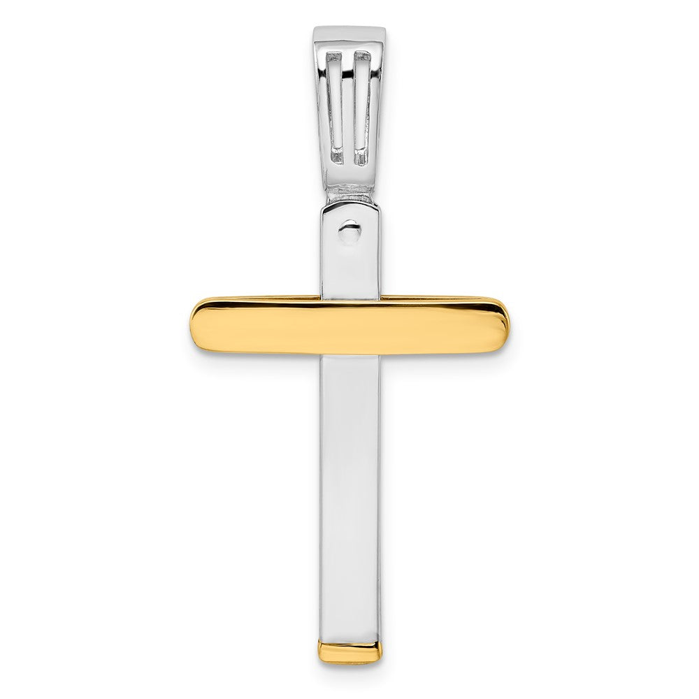 Leslie's 14k Two-tone Polished Cross Pendant