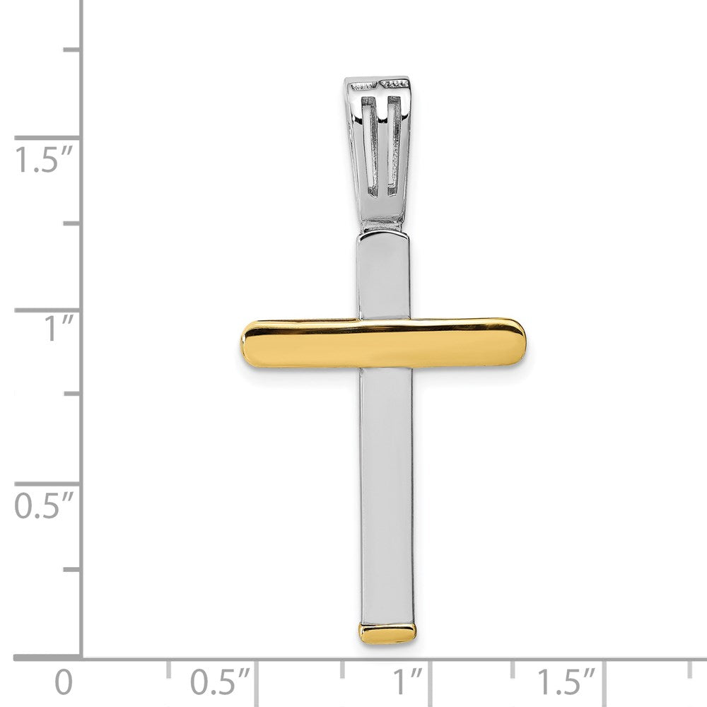 Leslie's 14k Two-tone Polished Cross Pendant