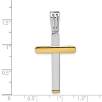 Leslie's 14k Two-tone Polished Cross Pendant