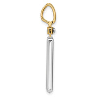 Leslie's 14K Two-tone Brushed Cross Dog Tag Pendant