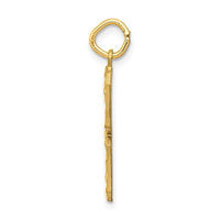 14k Large Brushed Diamond-cut Number 3 Charm