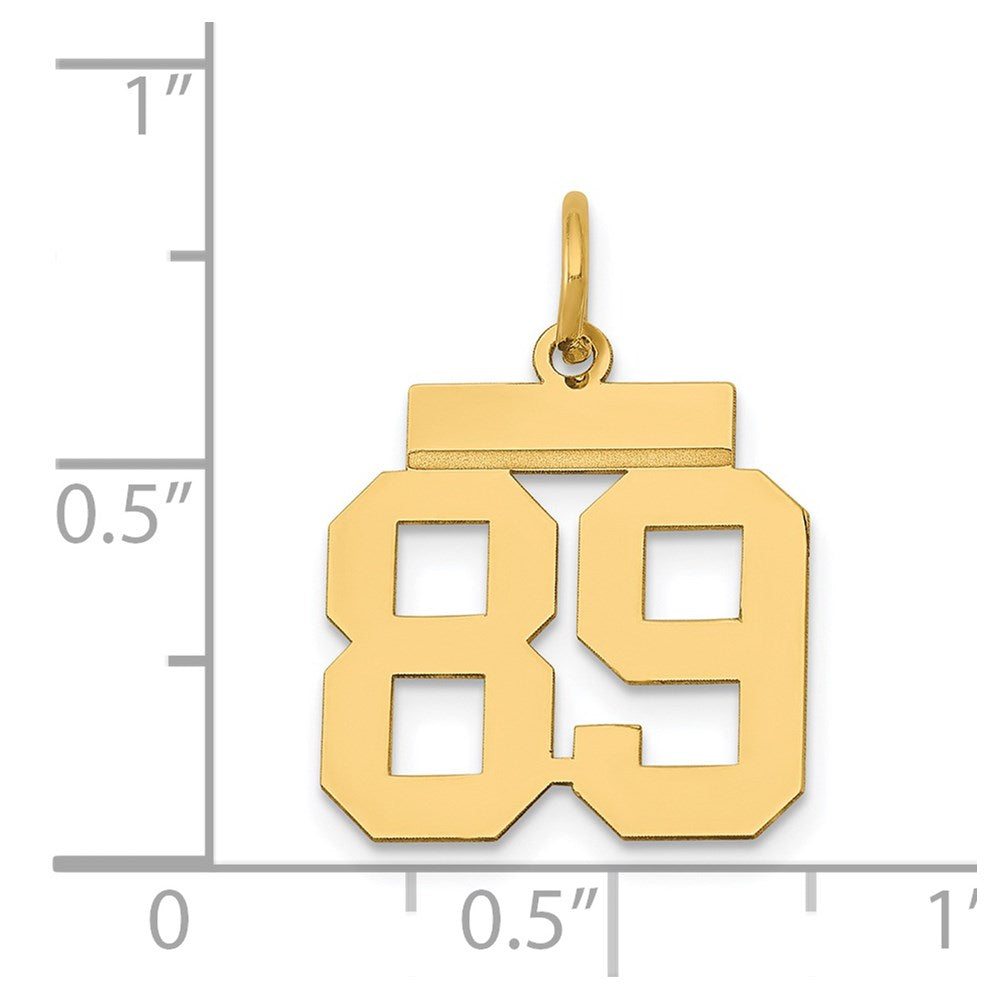 14k Small Polished Number 89 Charm