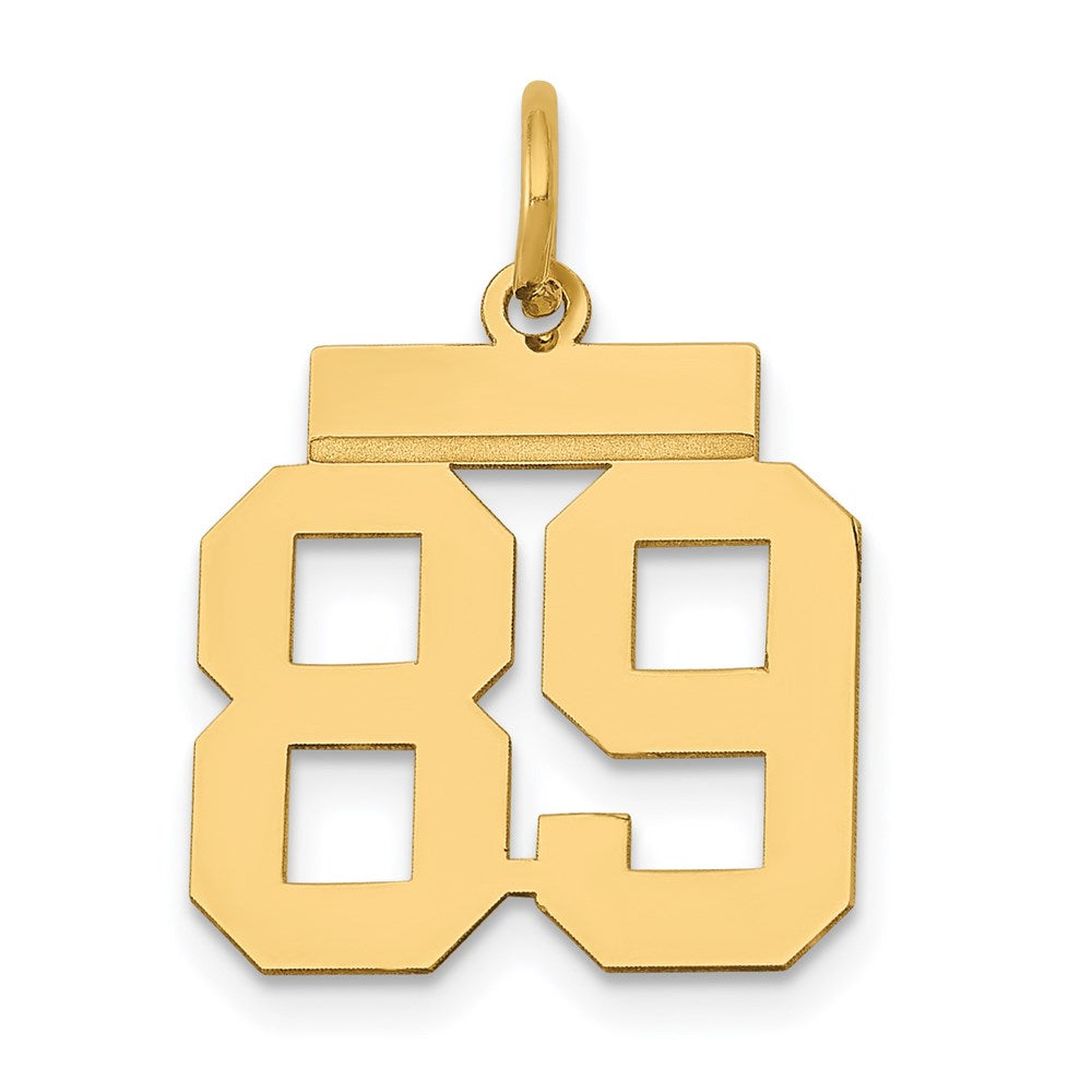 14k Small Polished Number 89 Charm