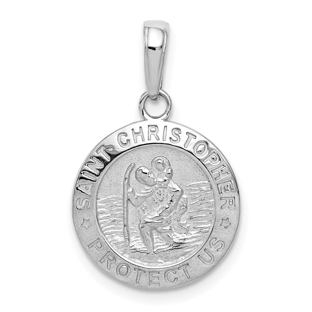 14k White Gold Saint Christopher Medal Charm
