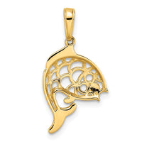 14k and White Rhodium D/C Fish Pendant 3