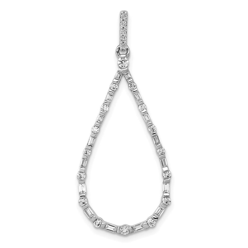14k White Gold 1/2ct. Diamond Teardrop Pendant