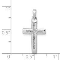 14k White Gold Small 1/10ct. Diamond Cross Pendant