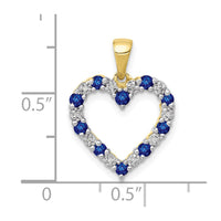 10k Diamond and Sapphire Heart Pendant