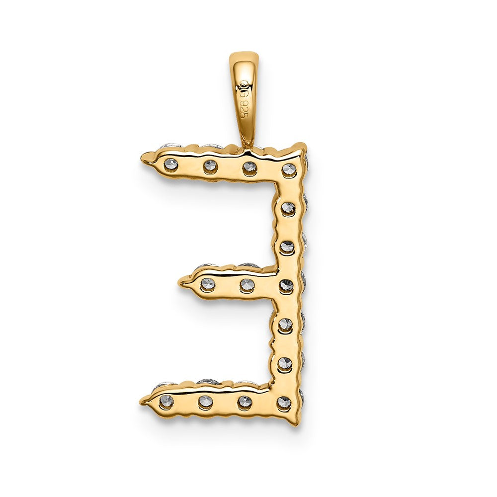14KY Large Initial E Diamond Pendant