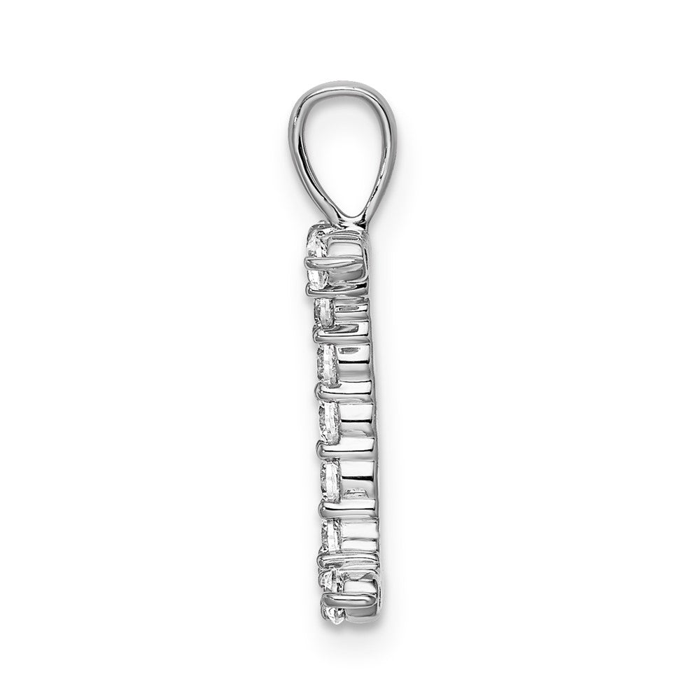 14KW Large Initial I Diamond Pendant