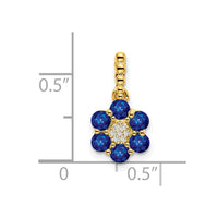 14k Sapphire and Diamond Floral Pendant