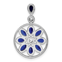 14k White Gold Sapphire and Diamond Pendant