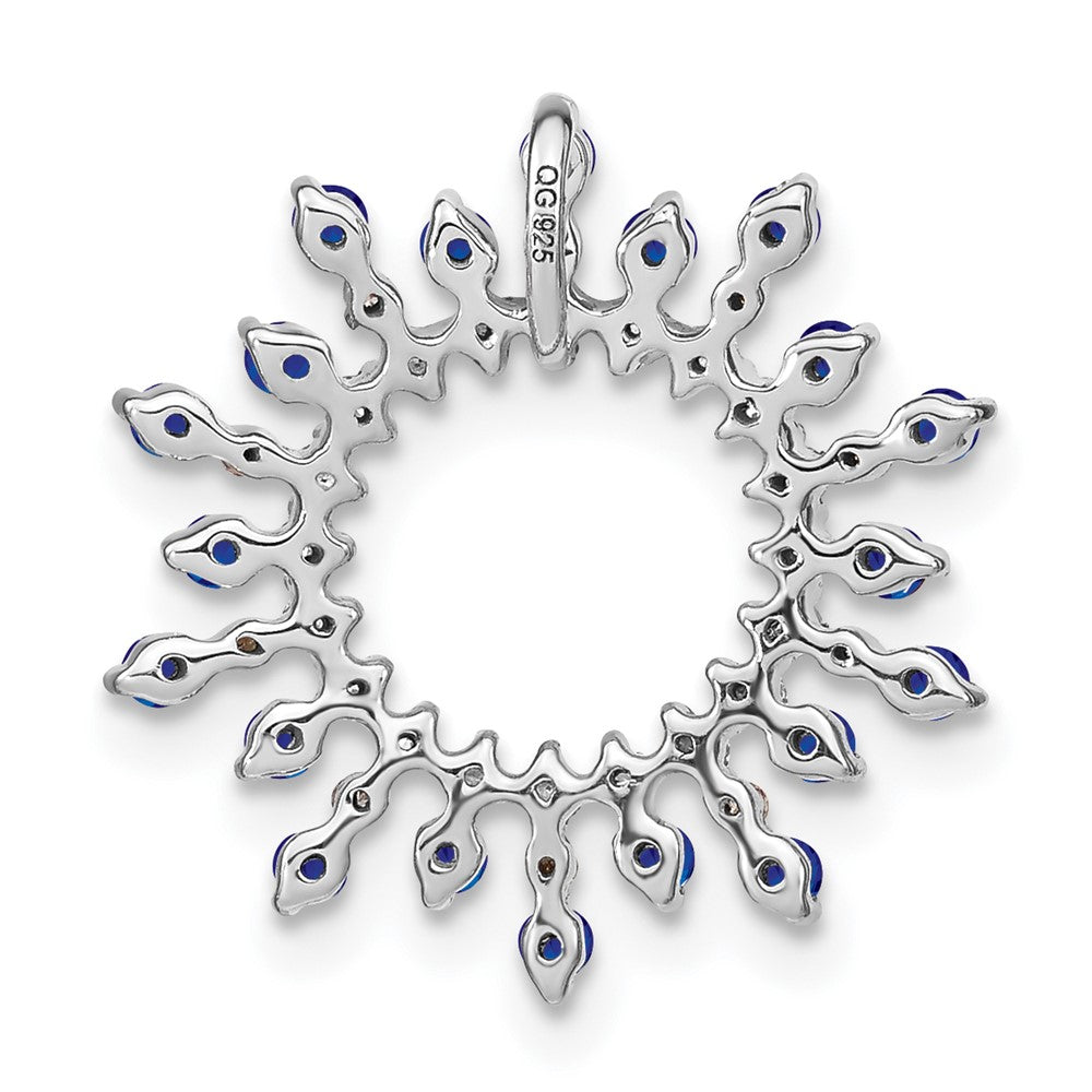 14k White Gold Sapphire and Diamond Snowflake Chain Slide