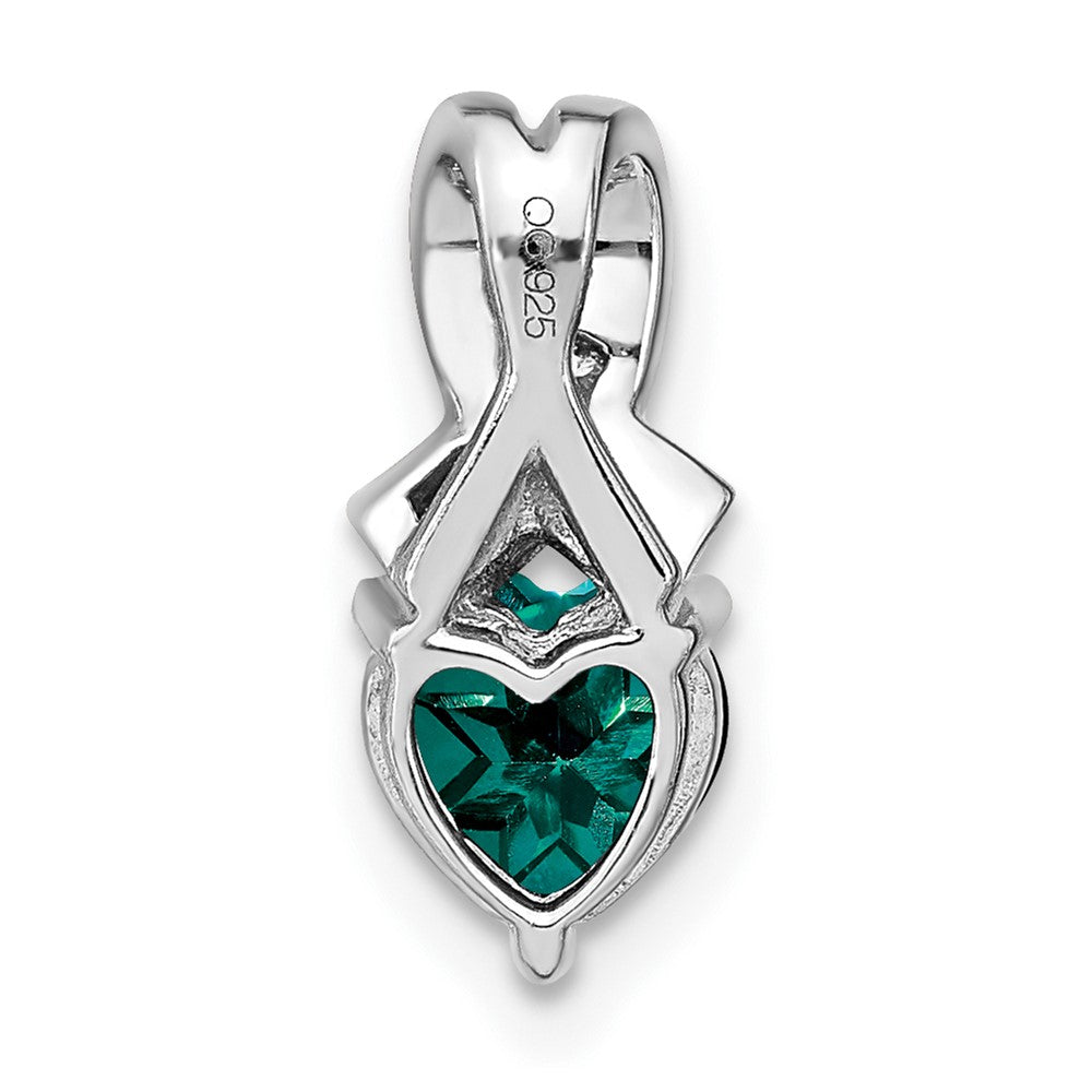 Sterling Silver Created Alexandrite and Diamond Pendant