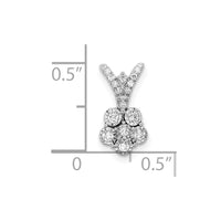 14k White Gold Polished Diamond Flower Pendant