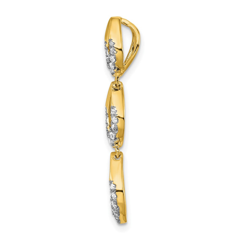 14k Polished Dangle Diamond Chain Slide