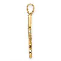 14k Polished LOVE Diamond Pendant