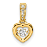 14k Diamond Polished Heart Dangle Pendant